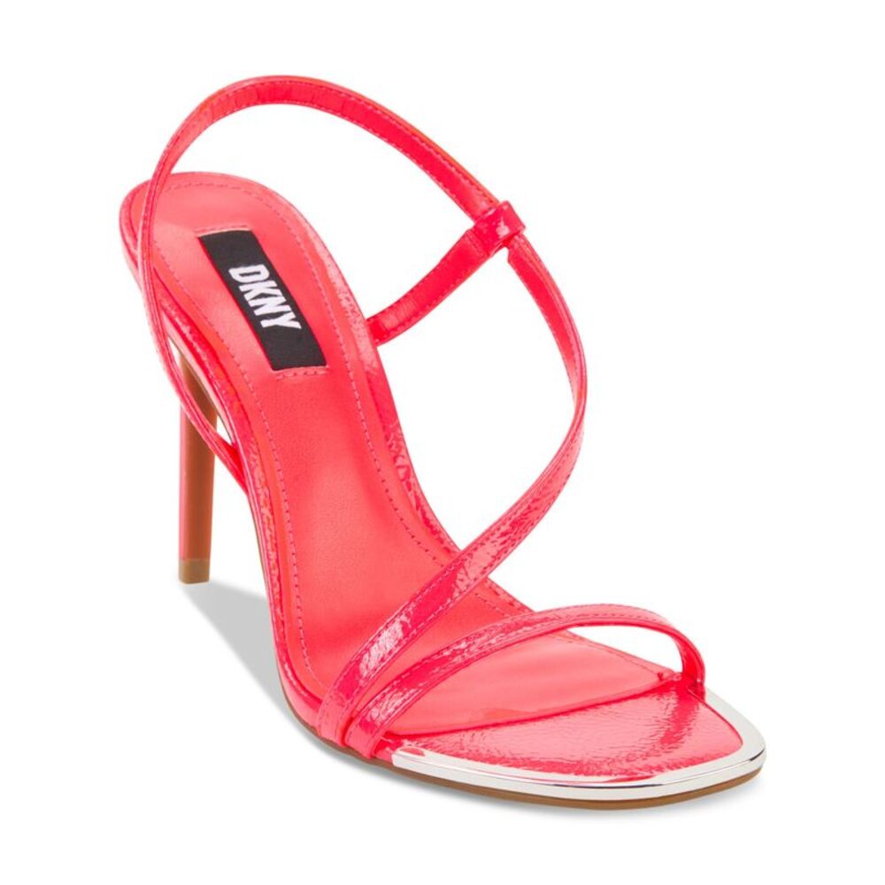 DKNY Womens Pink Stretch Round Toe Stiletto Slip On Slingback Sandal 8.5